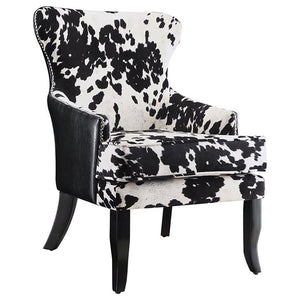 Trea Cowhide Print Accent Chair - Black & White