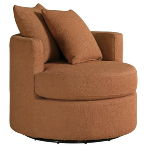 Debbie Upholstered Swivel Accent Chair - Burnt Orange