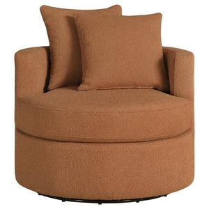 Debbie Upholstered Swivel Accent Chair - Burnt Orange