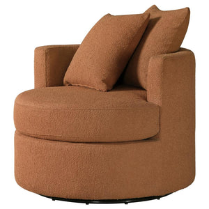 Debbie Upholstered Swivel Accent Chair - Burnt Orange