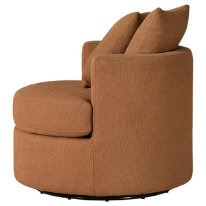 Debbie Upholstered Swivel Accent Chair - Burnt Orange