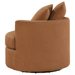 Debbie Upholstered Swivel Accent Chair - Burnt Orange