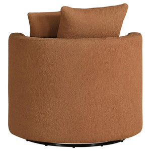 Debbie Upholstered Swivel Accent Chair - Burnt Orange