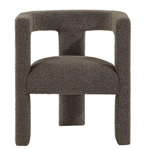 Petra Boucle Upholstered Accent Side Chair - Chocolate Brown