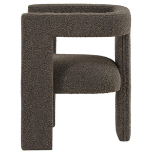 Petra Boucle Upholstered Accent Side Chair - Chocolate Brown