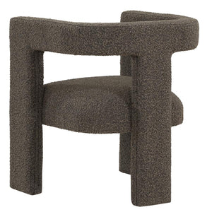 Petra Boucle Upholstered Accent Side Chair - Chocolate Brown