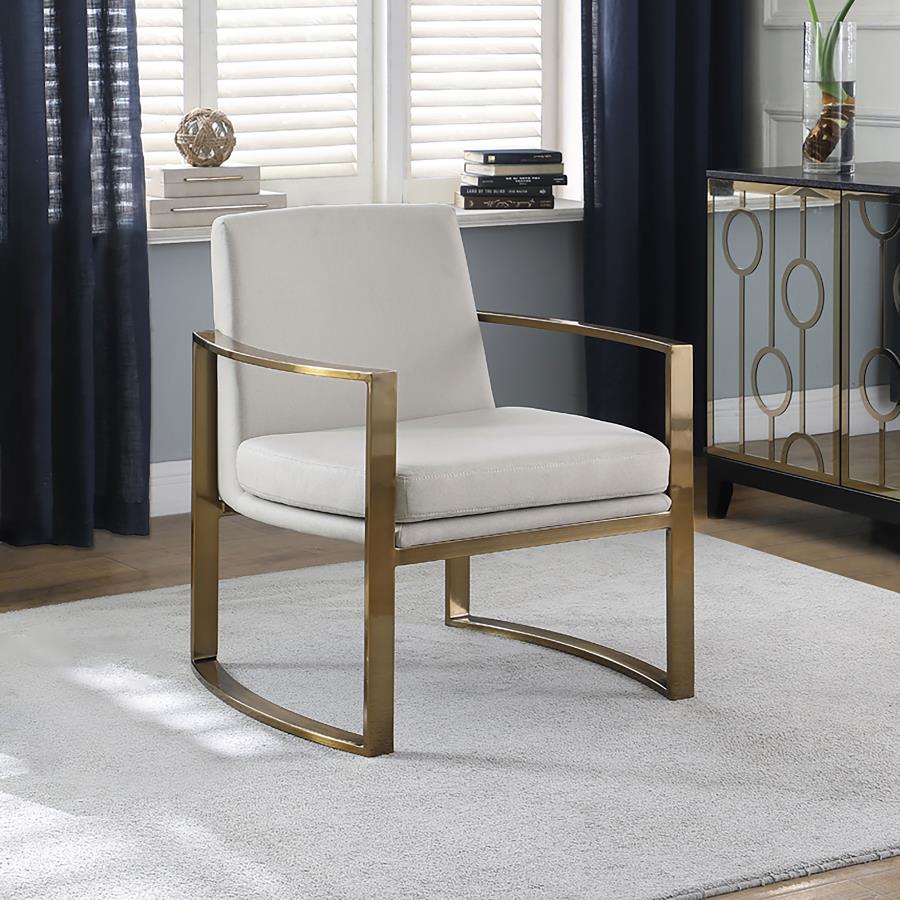 Cory Upholstered Arched Arm Accent Chair - Cream