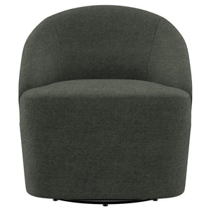 Leon Upholstered Barrel Accent Swivel Chair - Hunter Green