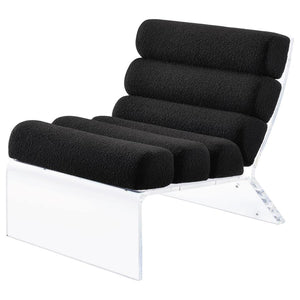 Serreta Boucle Upholstered Armless Acrylic Chair - Black