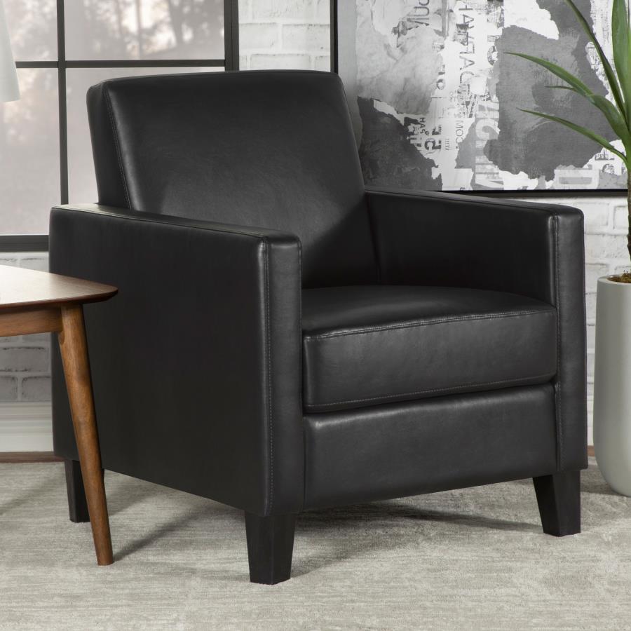 Julio Upholstered Track Arm Accent Chair - Black