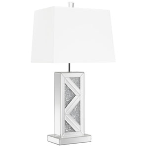 Carmen 32-inch Tapered Shade Mirrored Table Lamp - Silver