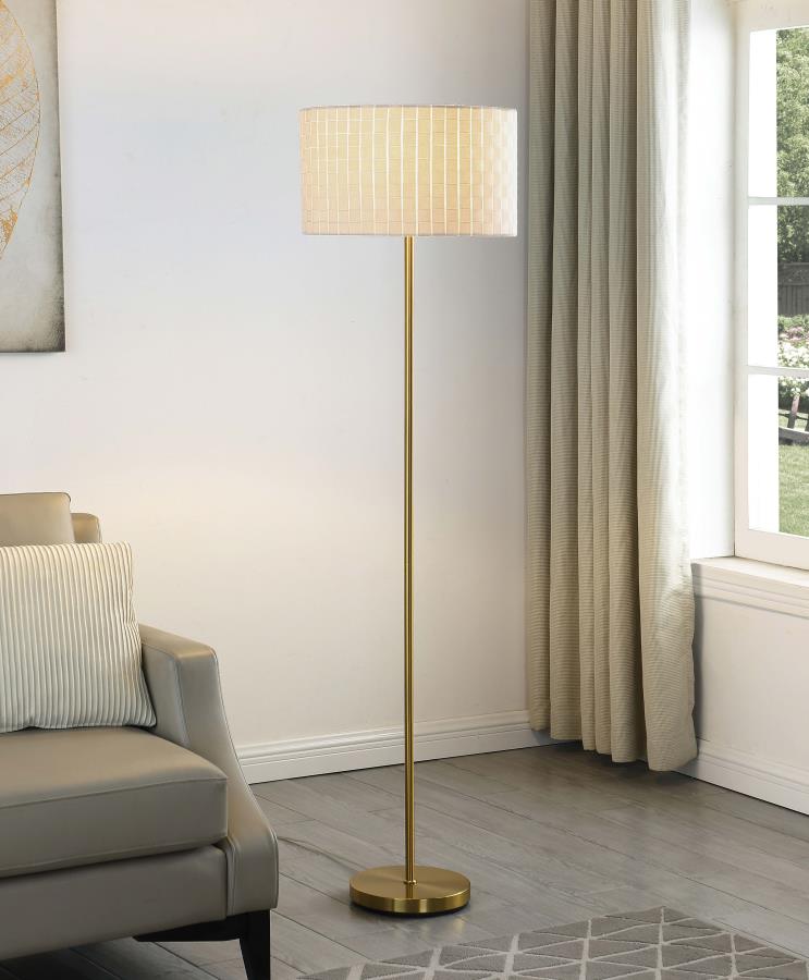 Ramiro 66-inch Drum Shade Metal Floor Lamp - Gold