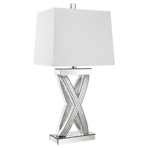 Dominick 31-inch Tapered Mirrored Acrylic Table Lamp - Silver