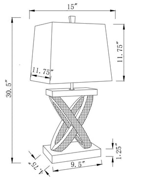 Dominick 31-inch Tapered Mirrored Acrylic Table Lamp - Silver