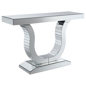 Saanvi U-shaped Mirrored Entryway Console Table - Silver