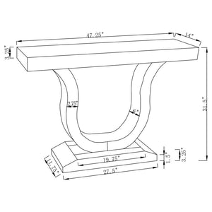 Saanvi U-shaped Mirrored Entryway Console Table - Silver