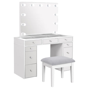 Regina Makeup Vanity Table Set with Lighting - White