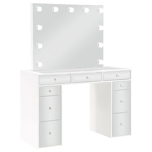 Regina Makeup Vanity Table Set with Lighting - White