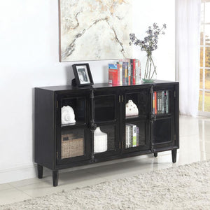 Sylvia 4-door Accent Cabinet - Black