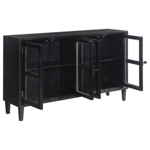 Sylvia 4-door Accent Cabinet - Black