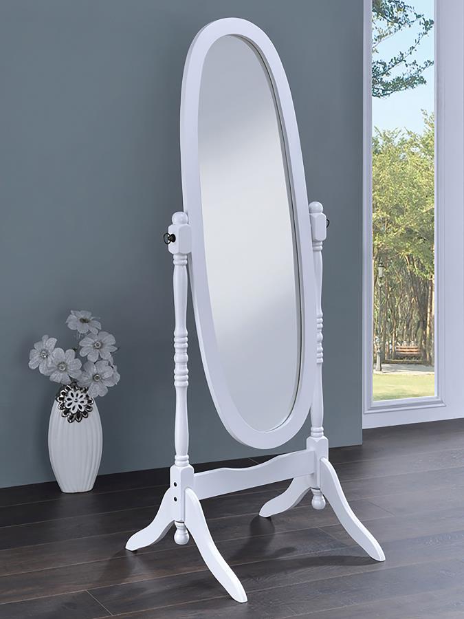 Foyet Wood Adjustable Full Length Cheval Mirror - White