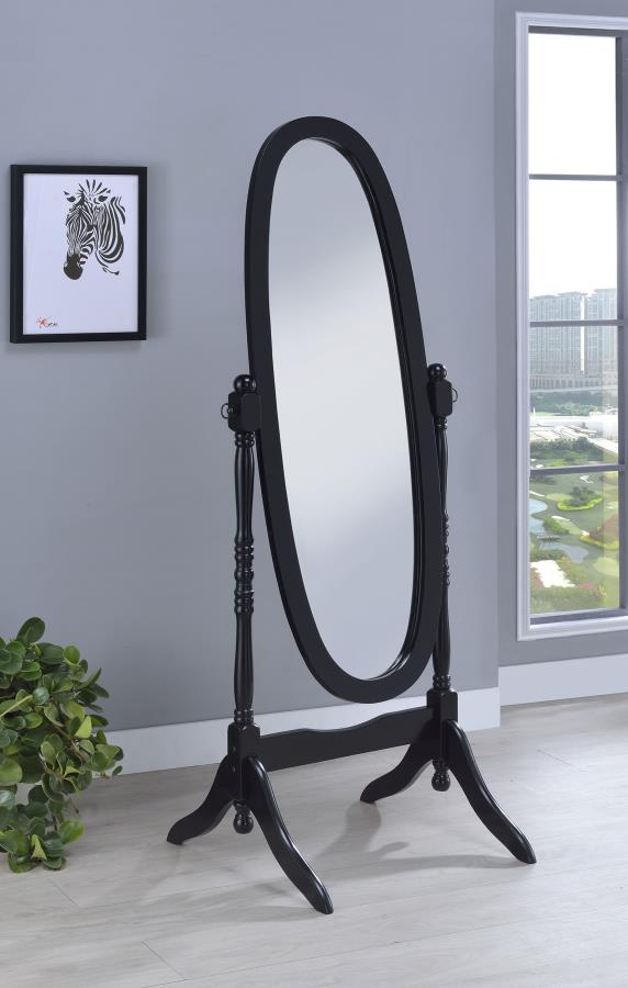 Foyet Wood Adjustable Full Length Cheval Mirror - Black