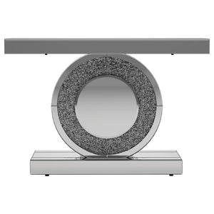 Bergenia LED Mirrored Entryway Sofa Console Table - Silver