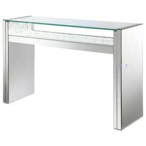 Edna Mirrored Acrylic Console Table LED Lighting - Silver