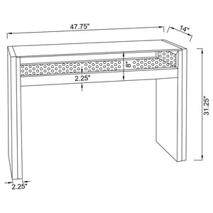 Edna Mirrored Acrylic Console Table LED Lighting - Silver