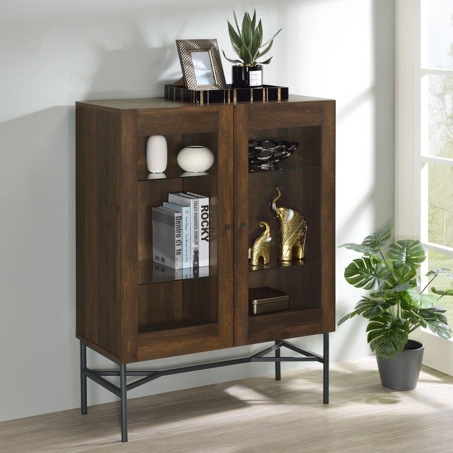 Bonilla 2-door Engineered Wood Cabinet - Dark Pine