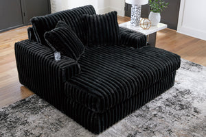 Midnight-Madness Oversized Chaise - Onyx