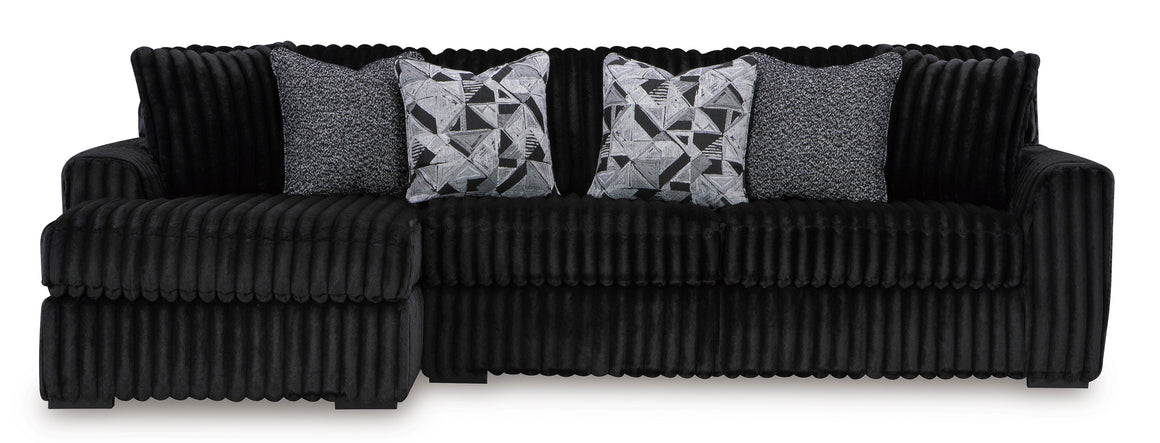 Midnight-Madness 2-Piece Sectional Sofa with Left Facing Chaise -Onyx