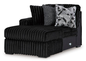 Midnight-Madness 4-Piece Sectional with Left Facing Chaise - Onyx