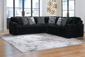 Midnight-Madness L-Shape Sectional - Onyx