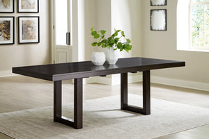 Neymorton RECT Butterfly EXT Table - Dark Grayish Brown