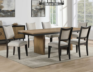 Roatan 5-Piece 80-96-inch Table Dining Set - Two-tone Toffee & Black finish