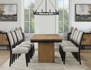 Roatan 5-Piece 80-96-inch Table Dining Set - Two-tone Toffee & Black finish