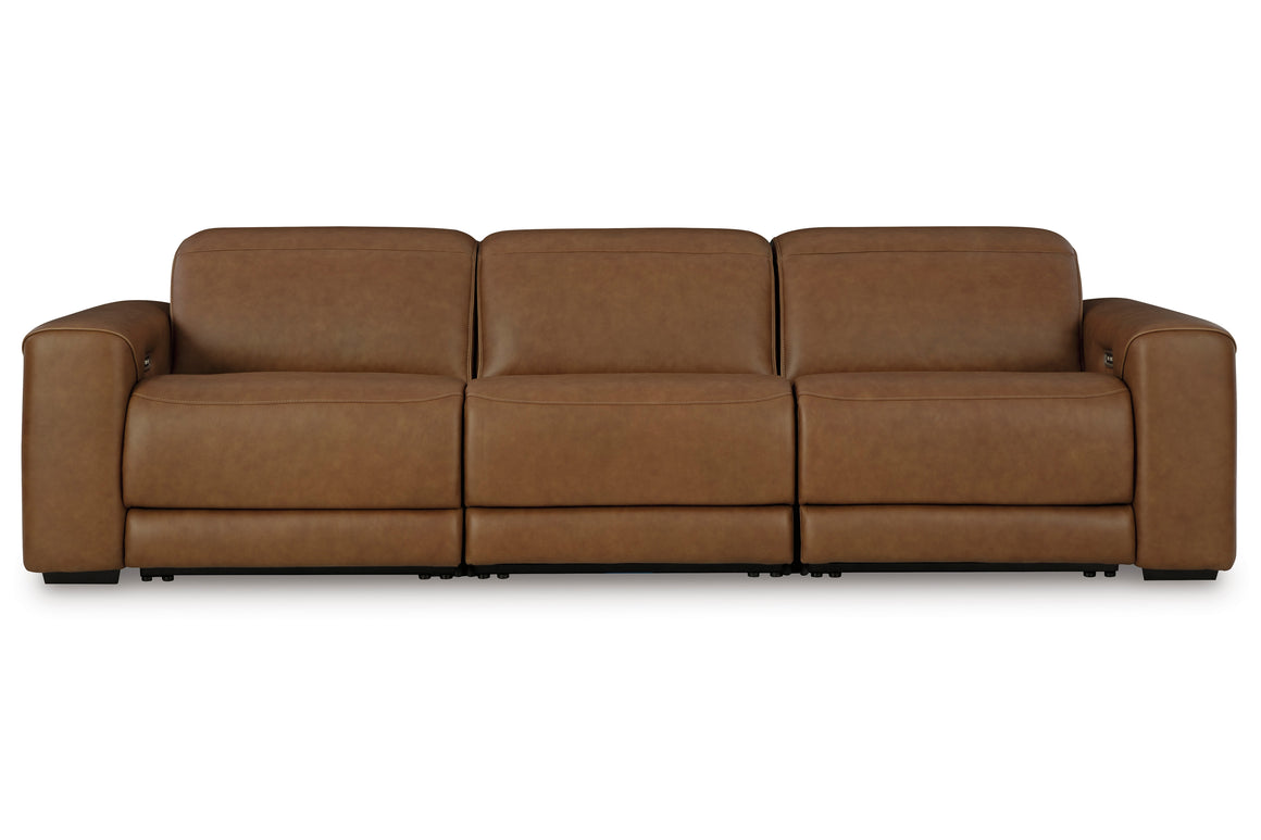 Magic Man 3-Piece Power Reclining Sofa - Caramel