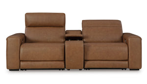 Magic Man 2-Piece Power Reclining Loveseat with Console - Caramel