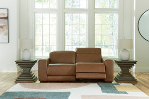 Magic Man 2-Piece Power Reclining Loveseat - Caramel