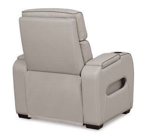 Boyington Dual Power Leather Recliner - Gray