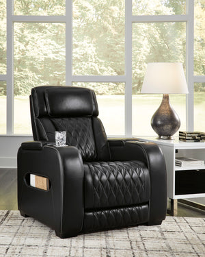 Boyington Dual Power Leather Recliner - Black