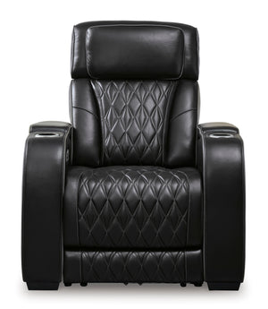 Boyington Dual Power Leather Recliner - Black