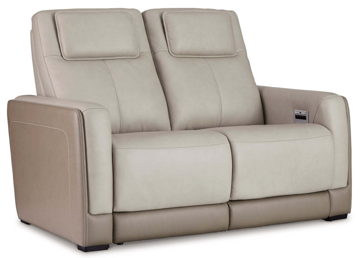 Battleville Power Reclining Loveseat - Almond