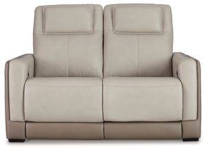 Battleville Power Reclining Loveseat - Almond