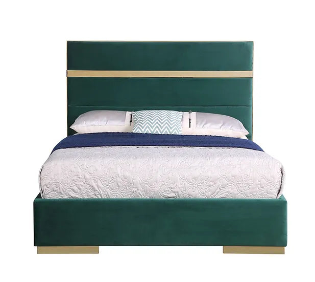 Cartier Platform Bed - Green/Gold