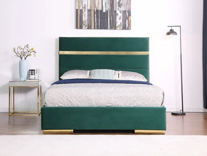 Cartier Platform Bed - Green/Gold