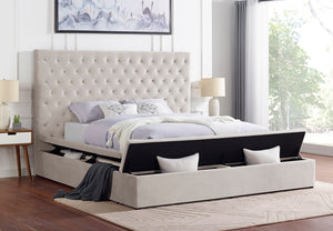 Paris Beige Platform Bed - Beige