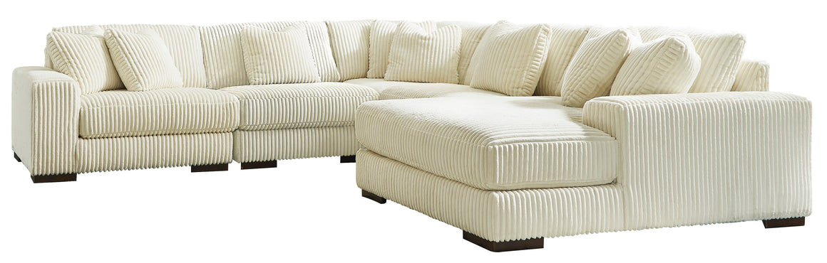 Lindyn 5-Piece Sectional with Right Facing Chaise - Ivory